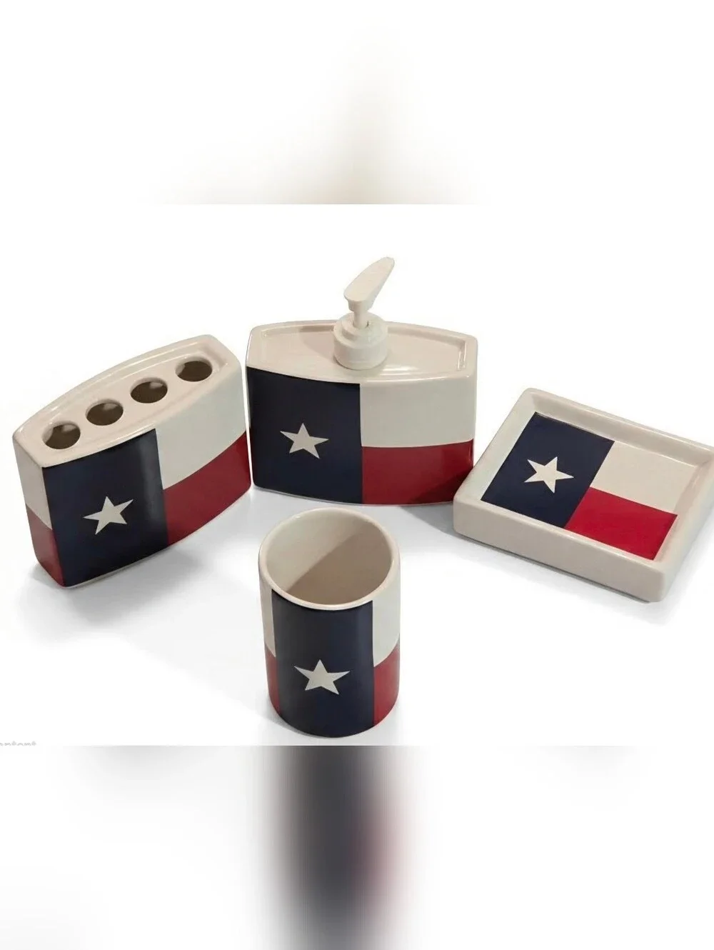 4 piece Texas Ceramic Bathroom Accessory Set